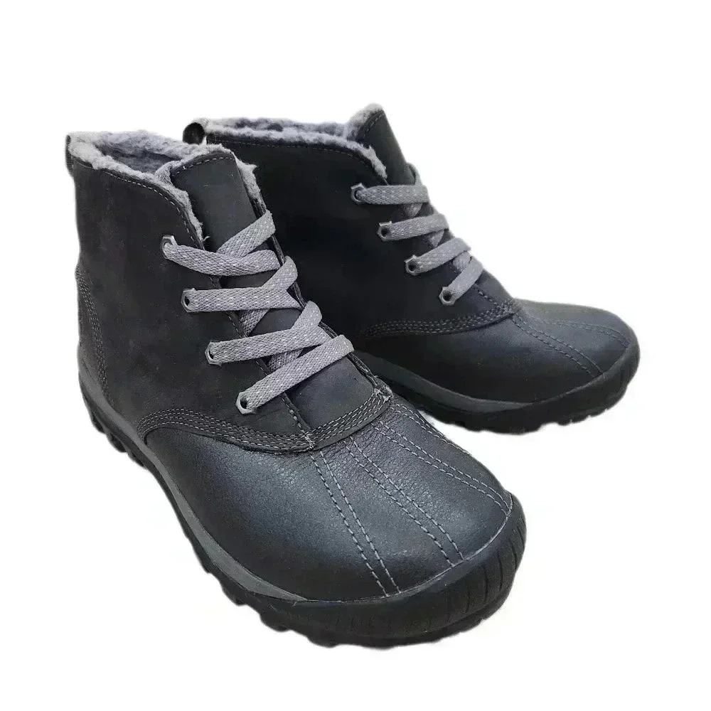 TIMBERLAND MT Hayes Black Leather Waterproof Snow Boots A18KX, Womens 7